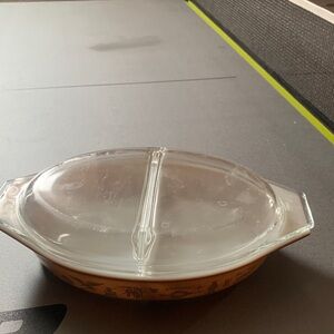 Pyrex Clear Glass Divided Dish
